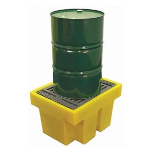 Yellow Plastic Spill containment Pallet with one drum