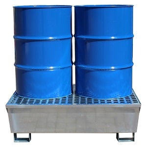 steel spill containment pallet for 2 drums