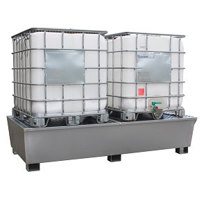 steel spill containment pallet for two IBC tank
