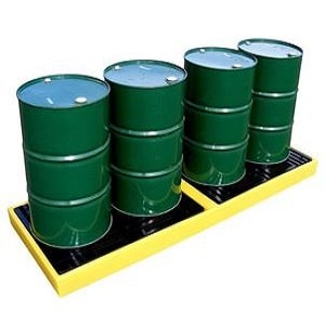 Inline Spill Containment Pallet with 4 Drums