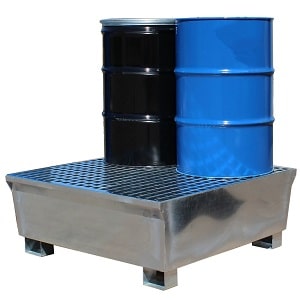 steel spill containment pallet for 4 drums