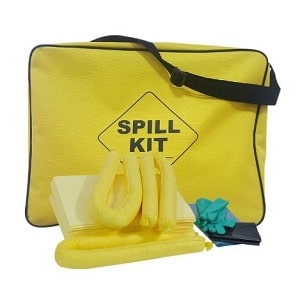 chemical spill kit with 5 gallon absorbent capacity with yellow bag