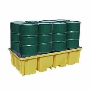 Poly 8 drum Containment Spill Pallet with 8 drums