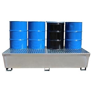 steel spill containment pallet for 8 drums