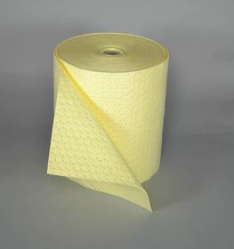 Melt-blown nonwoven chemical absorbent roll