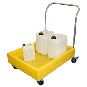 Bunded Spill Trolley with plastic cans