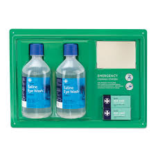 secondary eyewash bottles with green stand