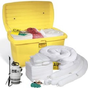 Marine Sopep Spill Kit in a Yellow Wheelie bin