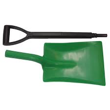 non sparking shovel with green blade and black handle 