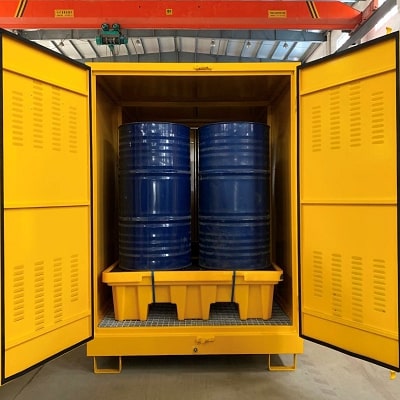 Outdoor drum storage safety cabinet
